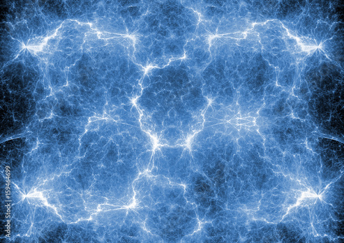 Abstract blue lightning, plasma background