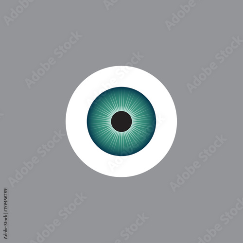 Human blue eye isolated on dark background.