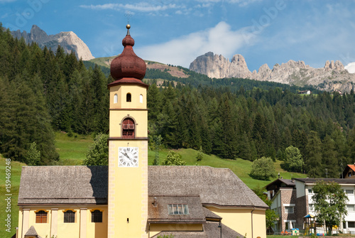 Church in Soraga, Val di Fassa, italian Dolomites photo