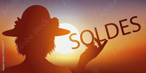 soldes d’été - soldes - mode - visage de femme - promos - chapeau - affiche