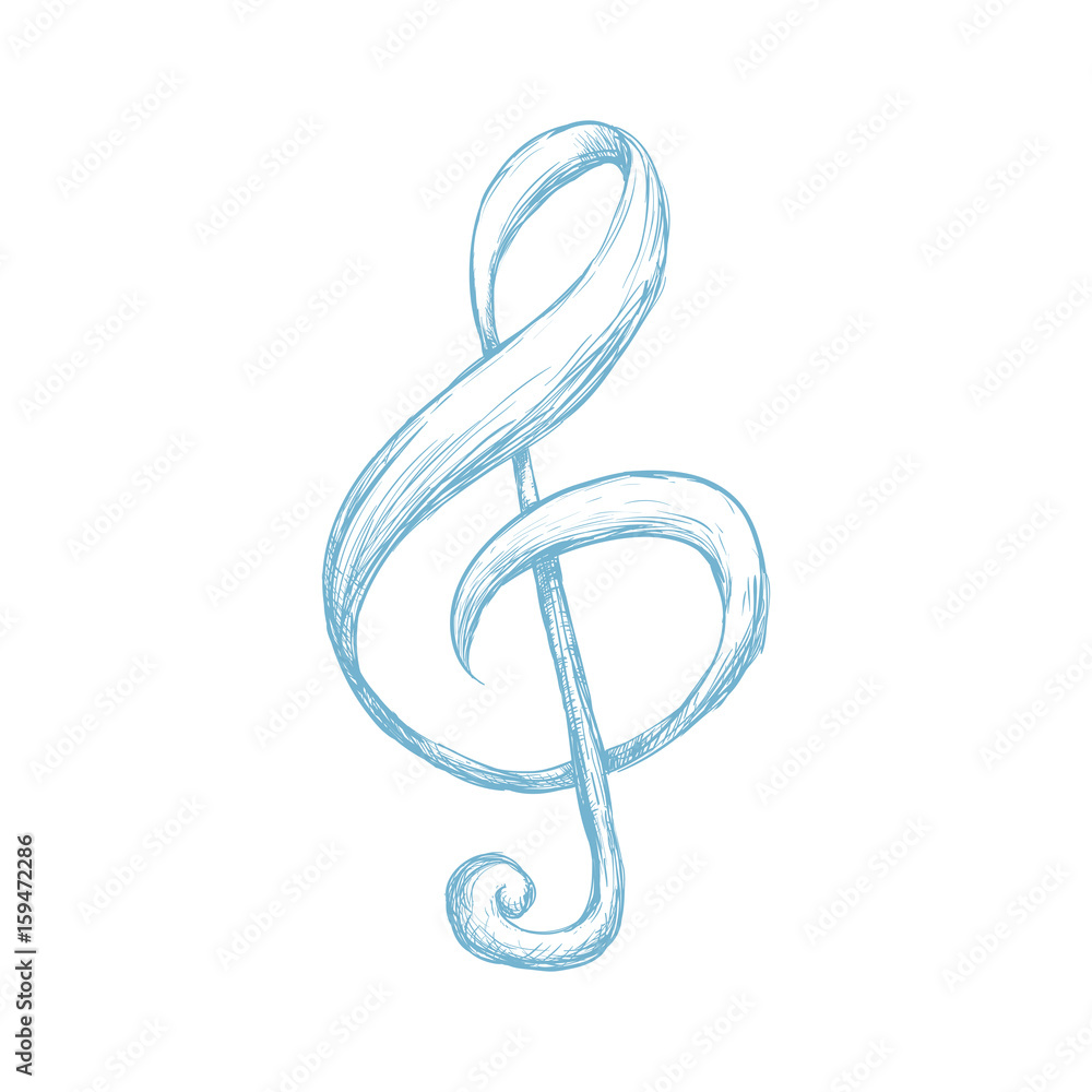 Obraz premium Music note draw icon vector illustration graphic design