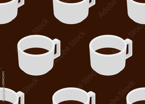 Coffee cup with espresso seamless pattern