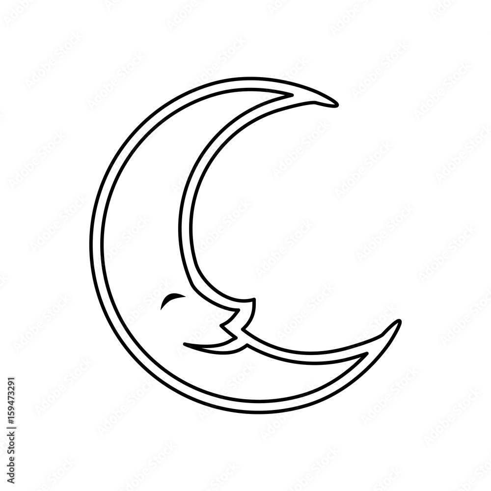 Moon cute cartoon icon vector illustration graphic design Moon cute cartoon icon vector illustration graphic design