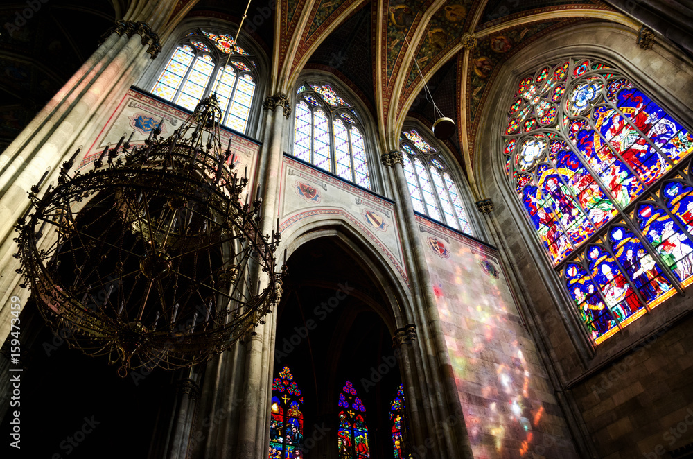 Interior of the famous neo gothic Votivkirche (Votive Church) in Vienna
