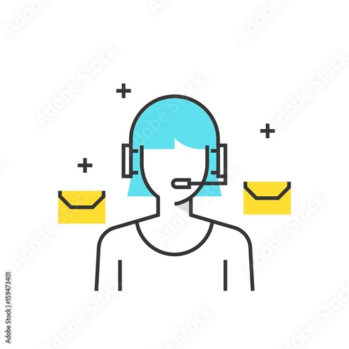 Color box icon, customer service concept