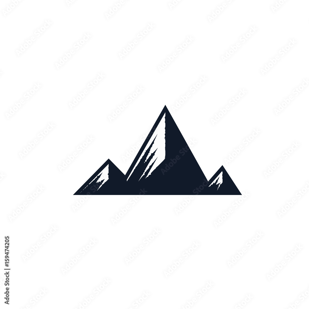 vector mountain and snow icon flat design vector mountain and snow icon flat design