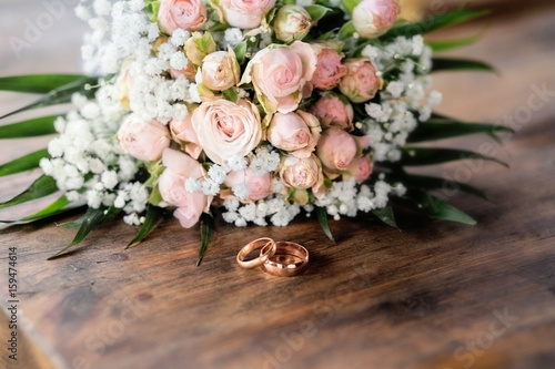 wedding rings. wedding flowers