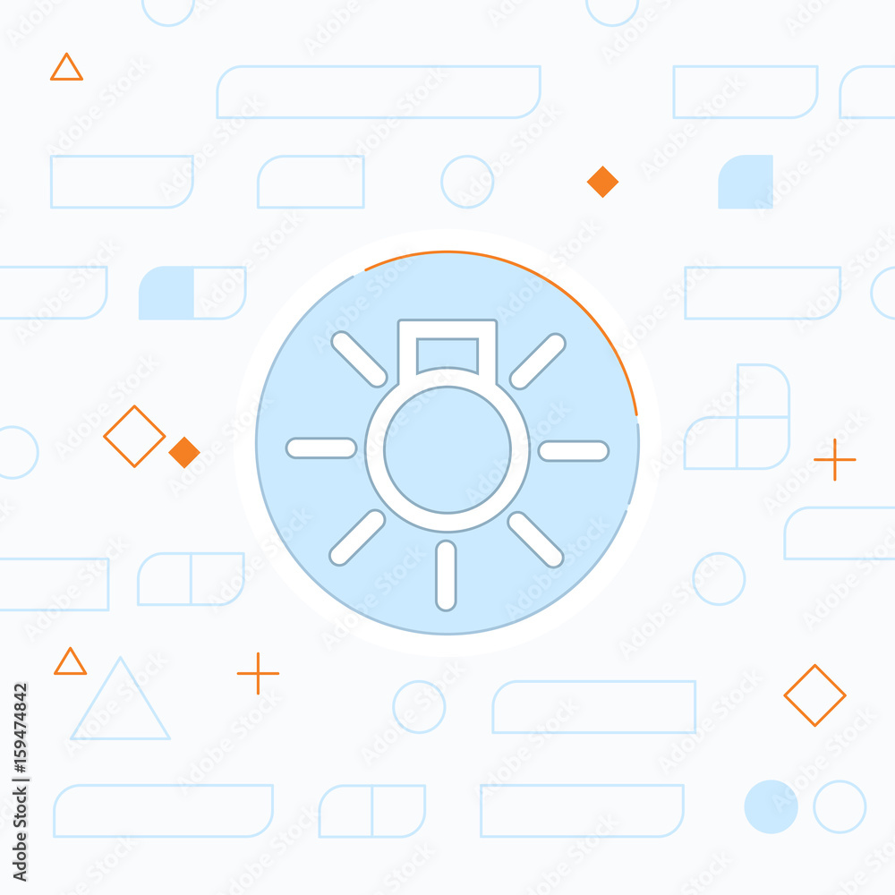 Electrical light with rays simple vector hmi dashboard flat icon Electrical light with rays simple vector hmi dashboard flat icon