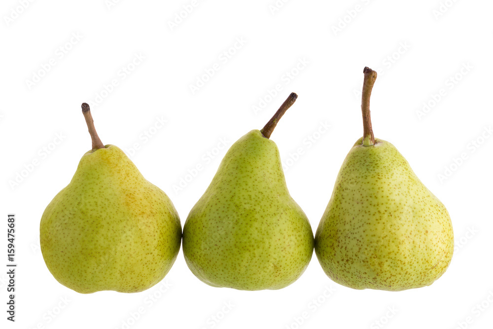 Ripe green pears isolated on a white background Ripe green pears isolated on a white background