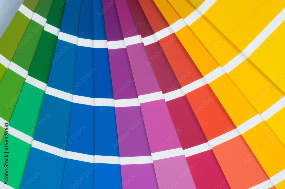 Fototapeta premium Colour card with samples of paint. Close-up of color fan palette