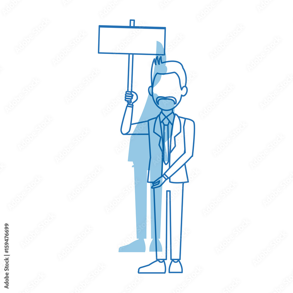 businessman in suit man holding blank billboard vector illustration businessman in suit man holding blank billboard vector illustration