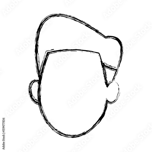 default face head man male character image vector illustration