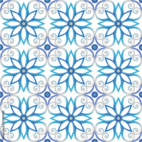 Seamless vector pattern with floral ornament