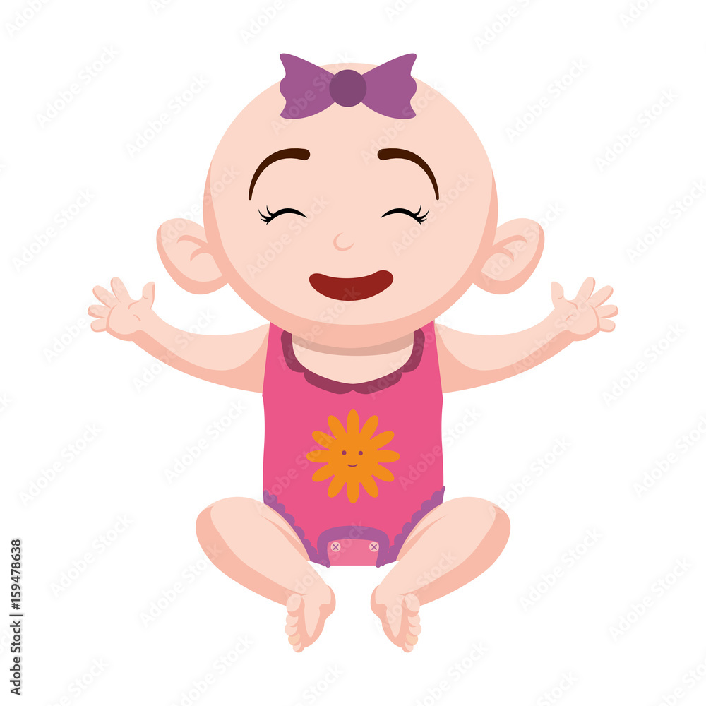Cute baby cartoon icon vector illustration graphic design