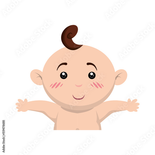 Cute baby cartoon icon vector illustration graphic design