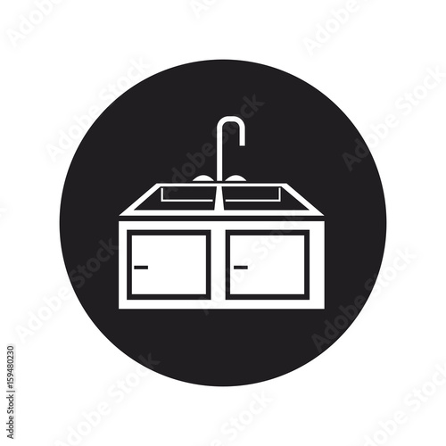 kitchen sink with drying rack furniture vector illustration