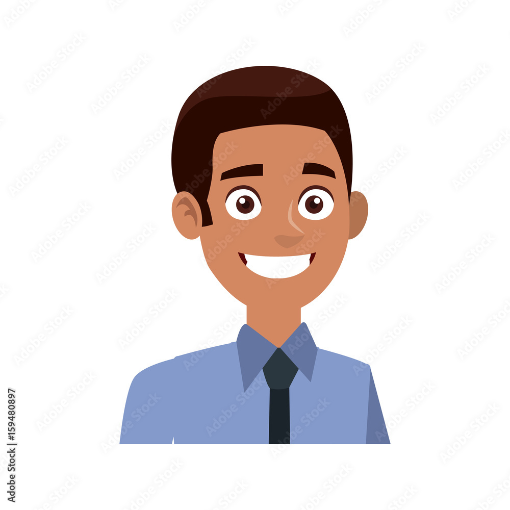 young and successful business man cartoon employee work