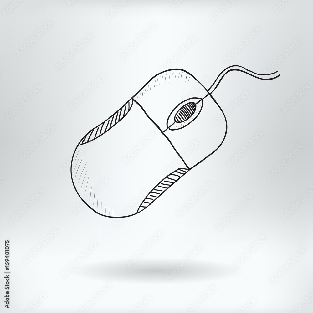 Cartoon Symbol of Computer Mouse - Computer Concept - Drawing Sketch Vector  Illustration Stock Vector | Adobe Stock