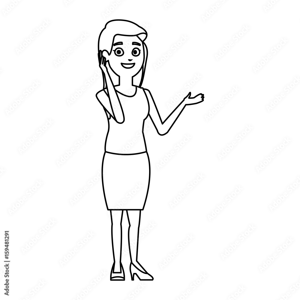 business woman manager standing gesture vector illustration business woman manager standing gesture vector illustration