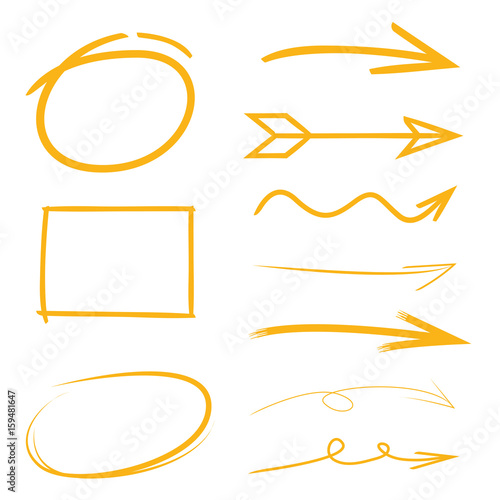 arrow, circle highlighter elements