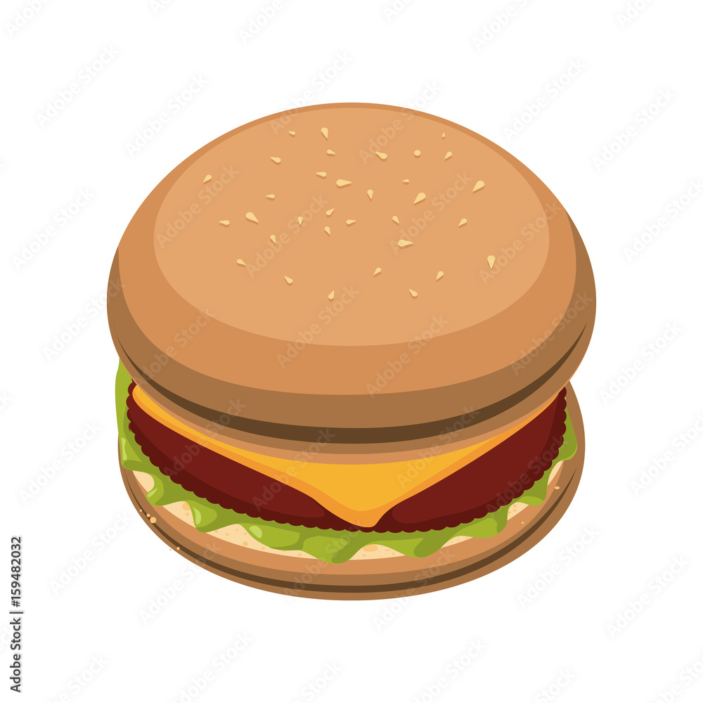 Hamburger fast food icon vector ilustration graphic Hamburger fast food icon vector ilustration graphic