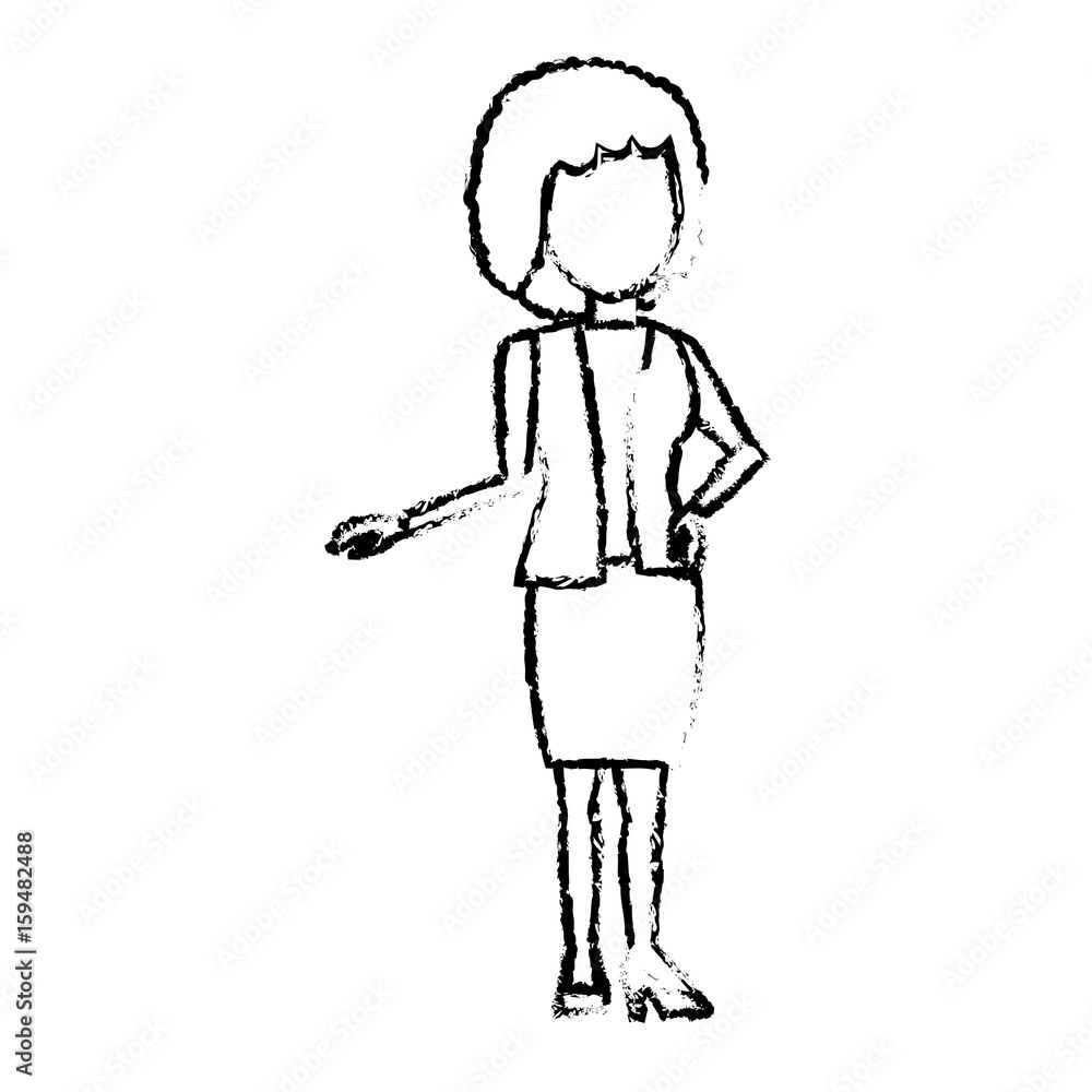 business woman manager standing gesture vector illustration business woman manager standing gesture vector illustration