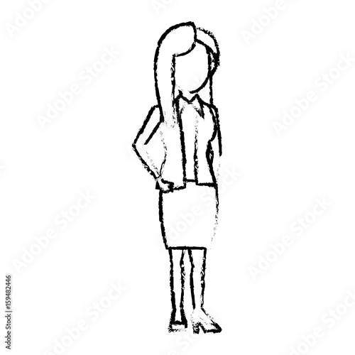 business woman manager standing gesture vector illustration