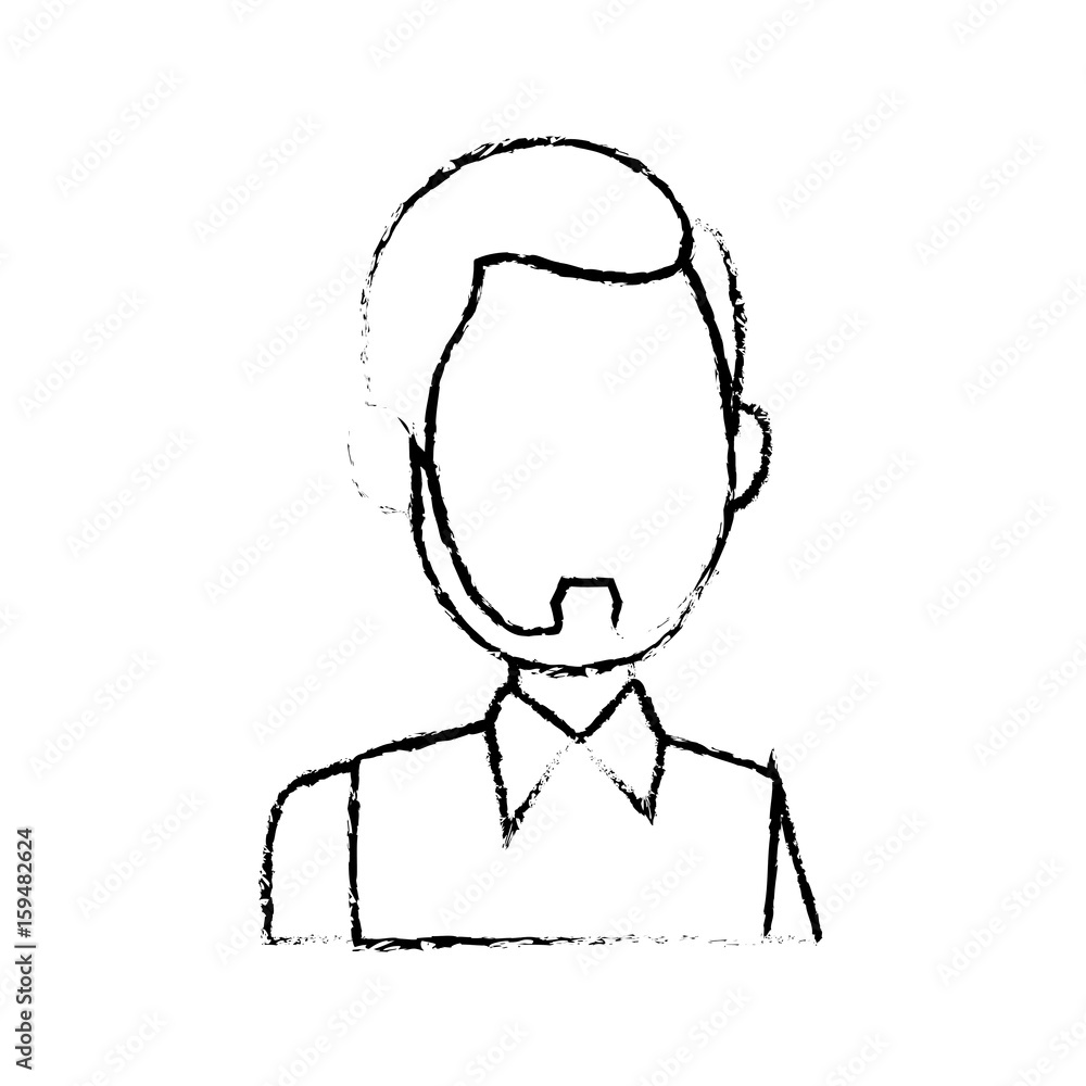 businessman profile male portrait man vector illustration