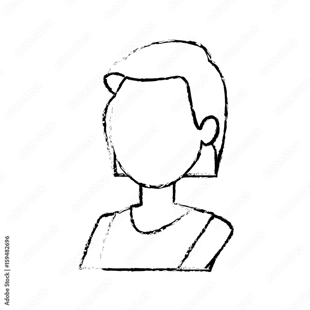 woman cartoon young portrait character female vector illustration