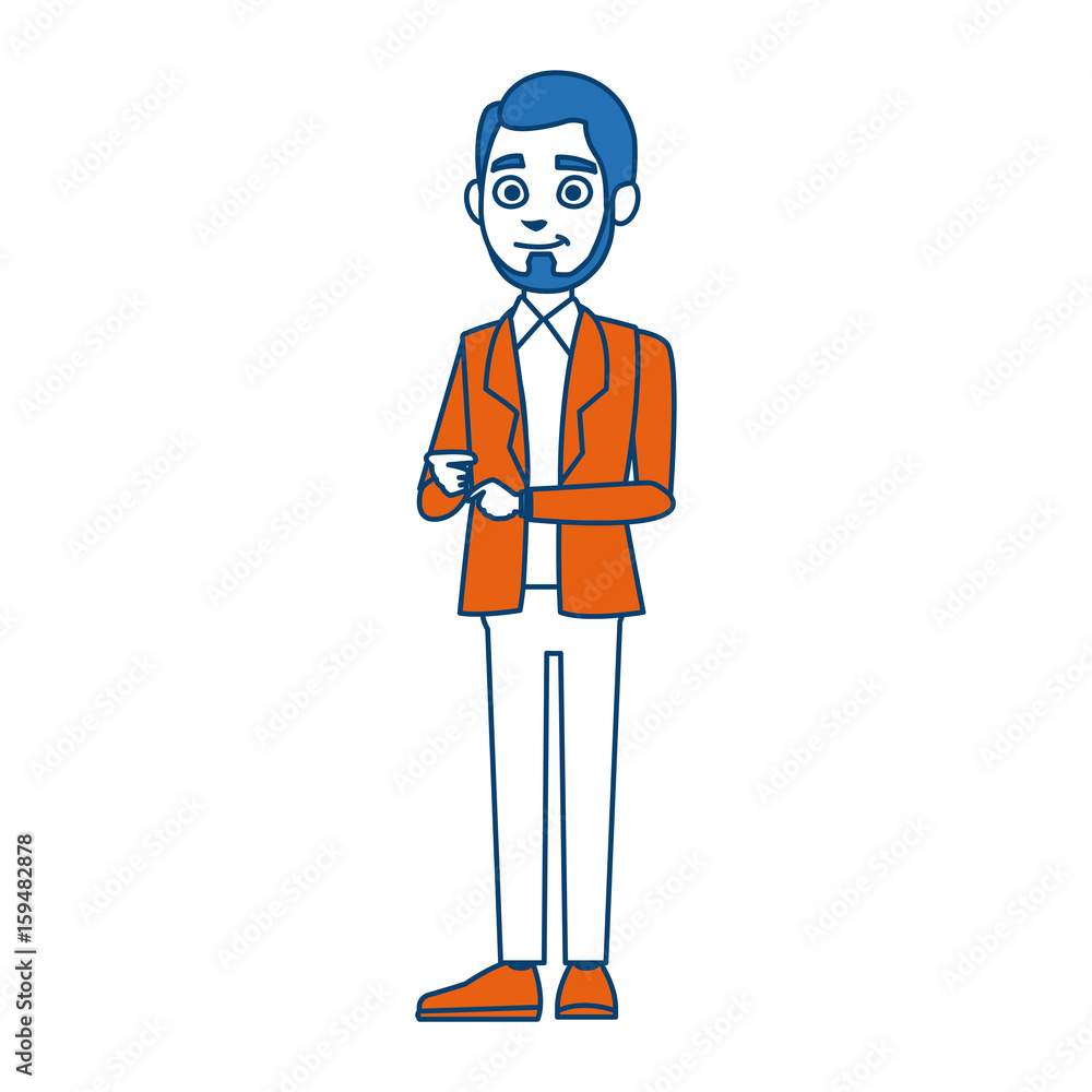 young businessman standing tie and shirt vector illustration