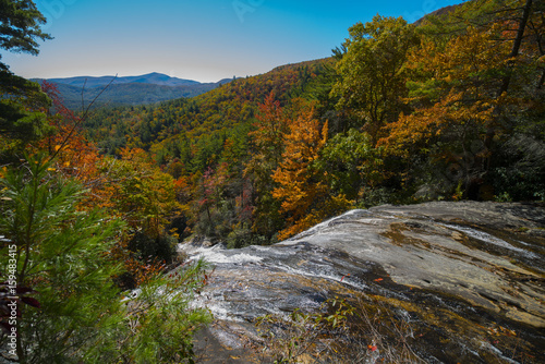 mountain waterfalls in the autumn