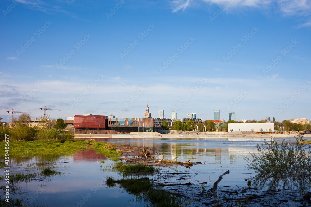 Vistula River and Warsaw Skyline, Poland