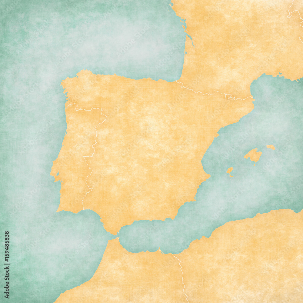 Map of Iberian Peninsula - Blank Map