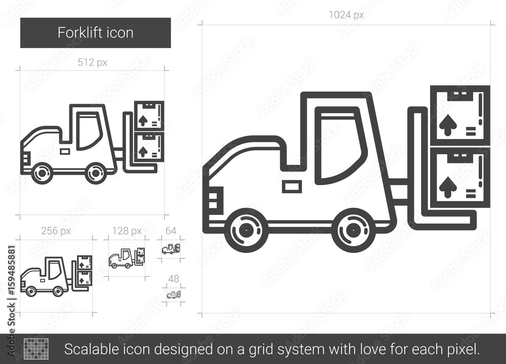 Forklift line icon.