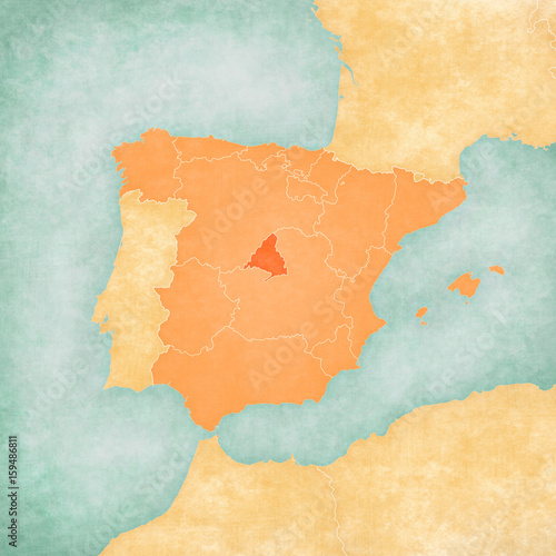 Map of Iberian Peninsula - Madrid