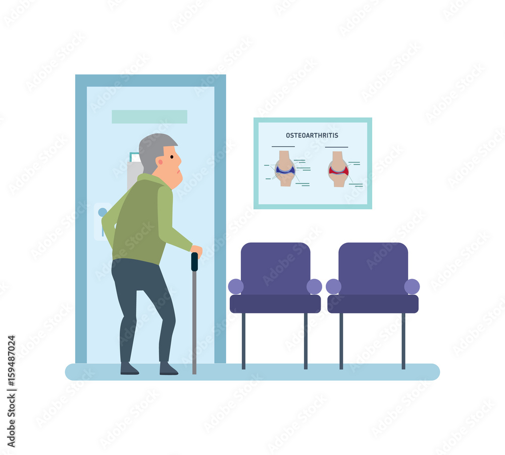 Patient at reception, visits hospital on issue of spine disease. Patient at reception, visits hospital on issue of spine disease.