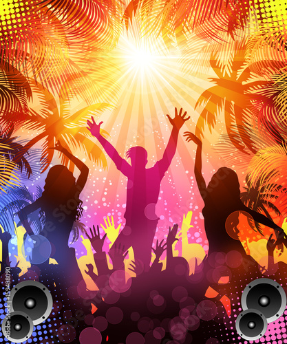 Summer rainbow party flyer