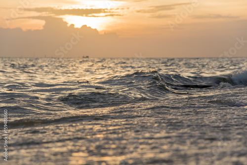 beauty landscape with sunset over sea