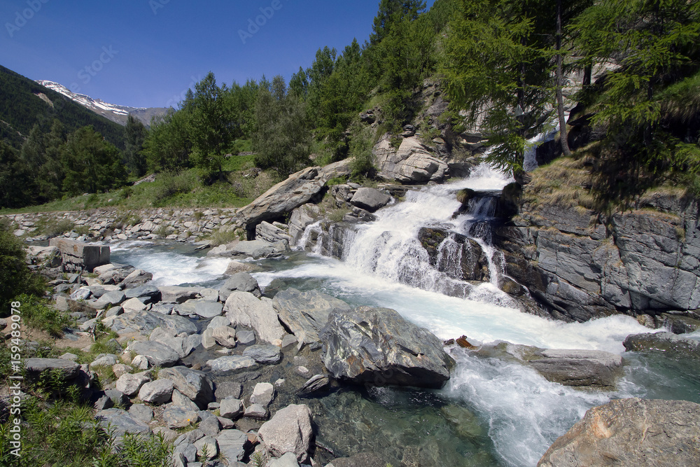 cascate di lillaz frazione di cogne aosta sylvenoire val d'aosta italia  europa Stock Photo | Adobe Stock