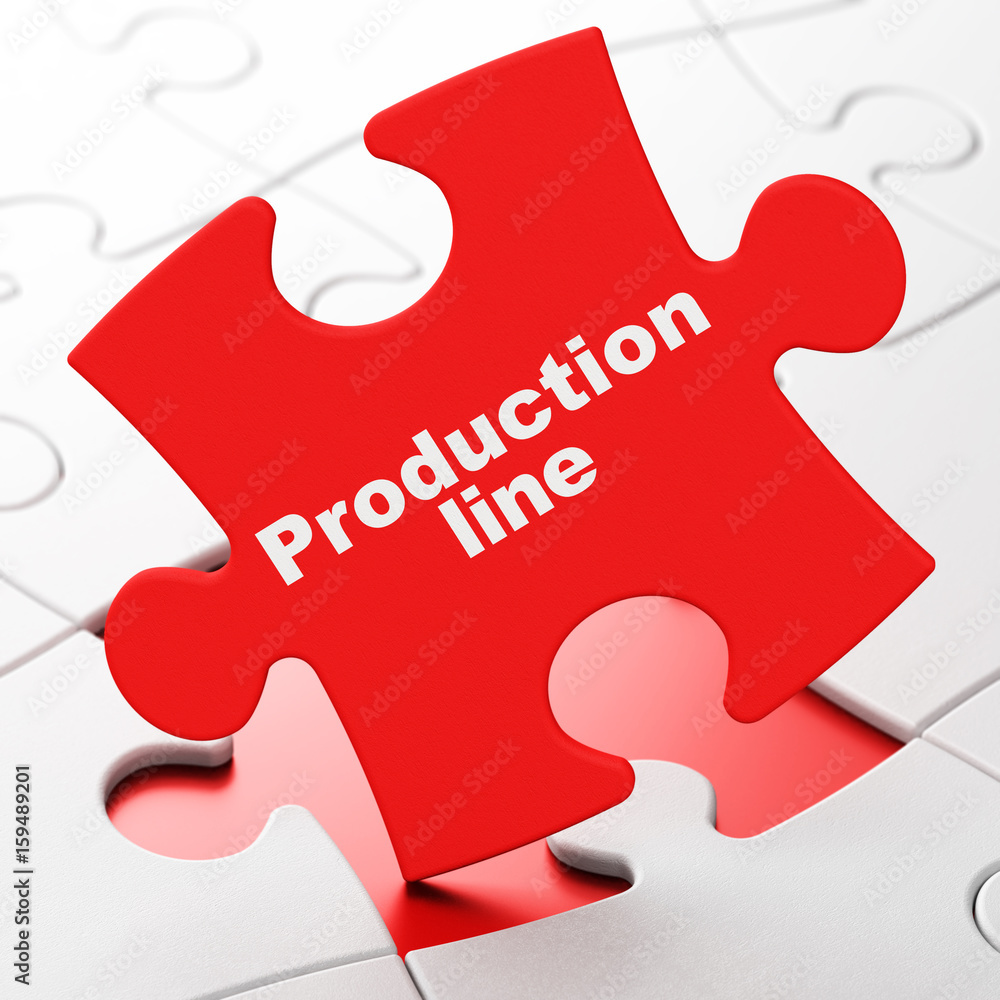 Manufacuring concept: Production Line on puzzle background Manufacuring concept: Production Line on puzzle background