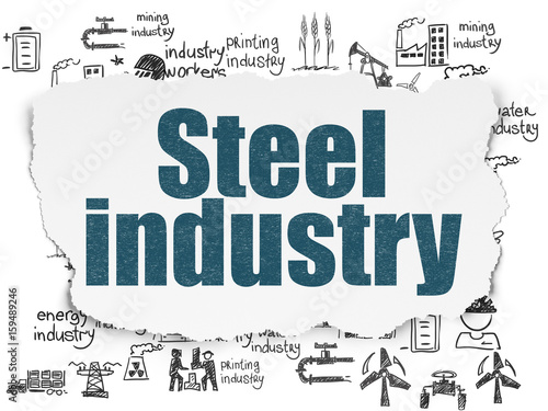 Industry concept: Steel Industry on Torn Paper background