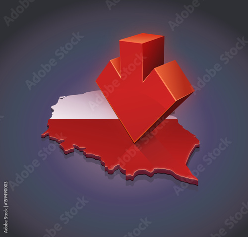 Pologne à la la baisse (fond sombre)