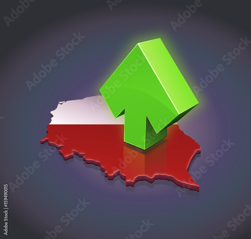 Pologne à la la hausse (fond sombre)
