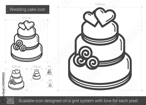 Wedding cake line icon.