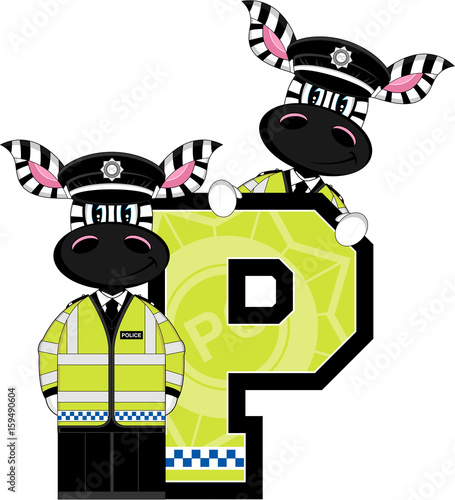 P is for Police - Zebra Policeman