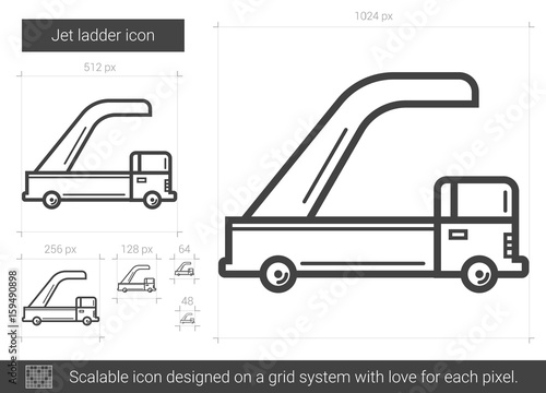Jet ladder line icon.