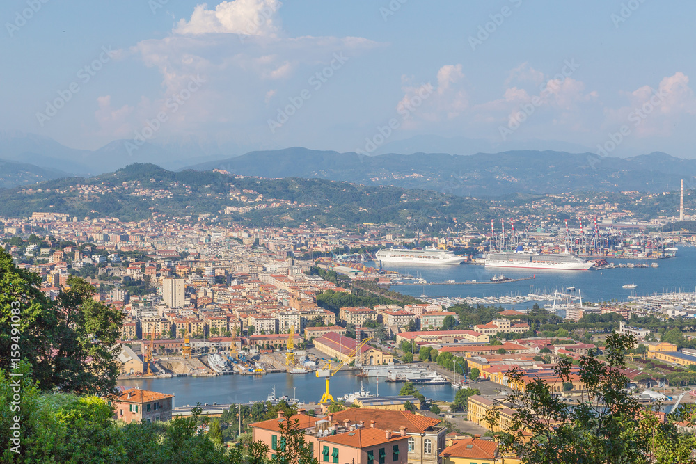 Panoramablick auf La Spezia Ligurien Italien
