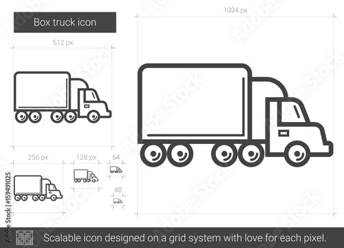 Box truck line icon.