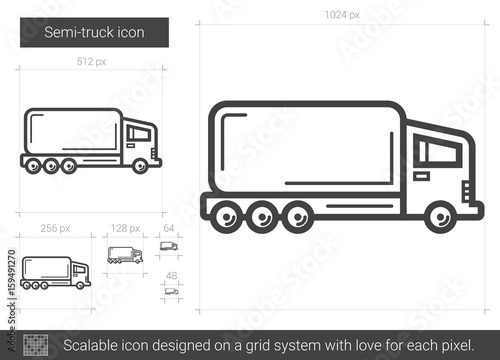 Semi-truck line icon.