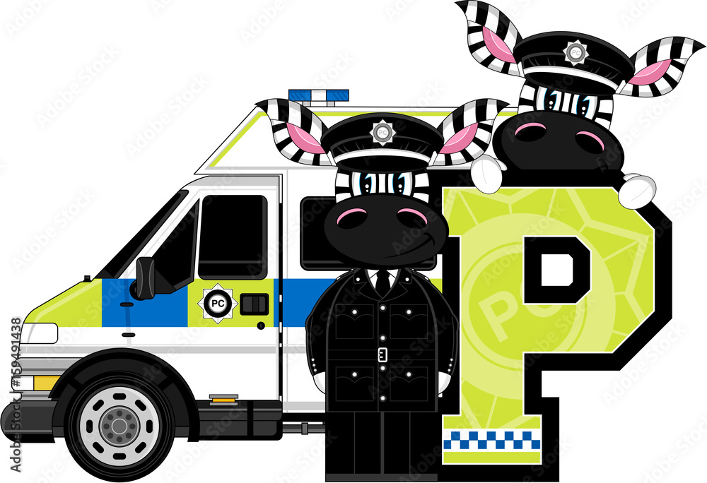 Fototapeta premium P is for Police - Zebra Policeman